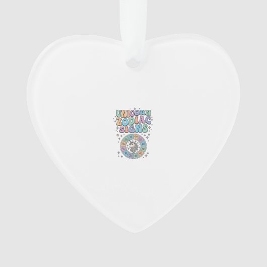Eenhoring Zodiac Tekens Kawaii Vector Ontwerp_1 Ornament (voorkant)