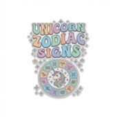 Eenhoring Zodiac Tekens Kawaii Vector Ontwerp_1 Sticker (Voorkant)