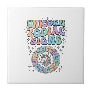 Eenhoring Zodiac Tekens Kawaii Vector Ontwerp_1 Tegeltje