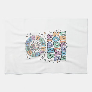 Eenhoring Zodiac Tekens Kawaii Vector Ontwerp_1 Theedoek