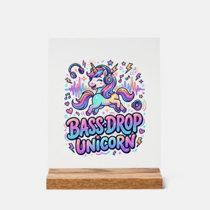 Eenhoringbas Drop Eenhoring Cadeau Idee Typografie Acryl Bord