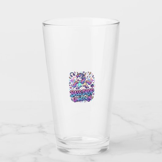 Eenhoringbas Drop Eenhoring Cadeau Idee Typografie Glas (Voorkant)