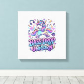Eenhoringbas Drop Eenhoringcadeau Idee Typografie Canvas Afdruk (Insitu (Houten vloer))