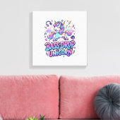 Eenhoringbas Drop Eenhoringcadeau Idee Typografie Canvas Afdruk (Insitu (Woonkamer))
