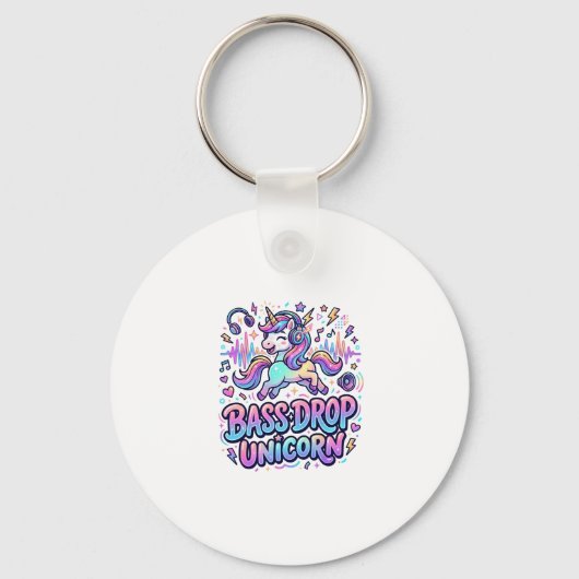 Eenhoringbas Drop Eenhoringcadeau Idee Typografie Sleutelhanger (Voorkant)