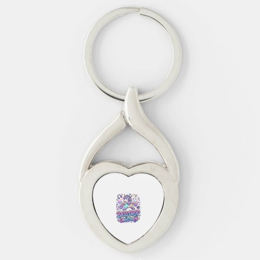 Eenhoringbas Drop Eenhoringcadeau Idee Typografie Sleutelhanger (Voorkant)
