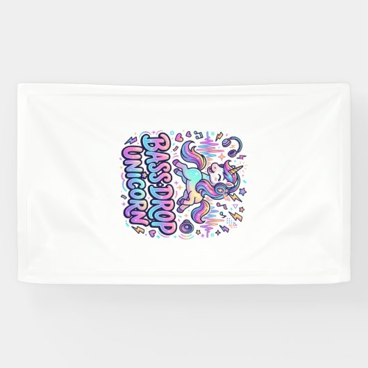 Eenhoringbas Drop Eenhoringcadeau Idee Typografie  Spandoek (Horizontaal)