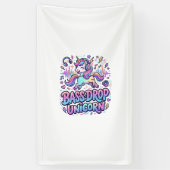 Eenhoringbas Drop Eenhoringcadeau Idee Typografie  Spandoek (Verticaal)