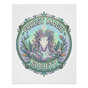 Eenhoringbos Magische Maatschappij Grafisch ontwer Perfect Poster