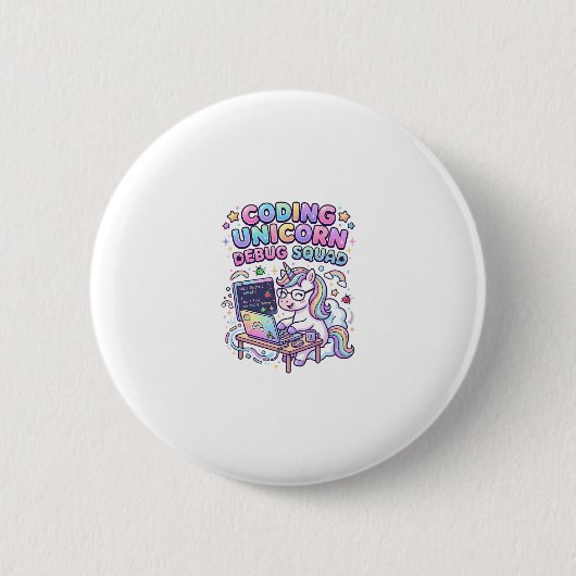 Eenhoringcode Eenhoring Debug-team Charmante Markt Ronde Button 5,7 Cm (Voorkant)