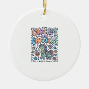 Eenhoringhaak en Eenhoring Kawaii Sticker en Sh Keramisch Ornament