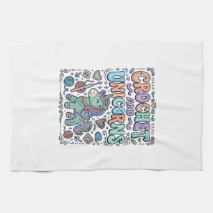 Eenhoringhaak en Eenhoring Kawaii Sticker en Sh Theedoek
