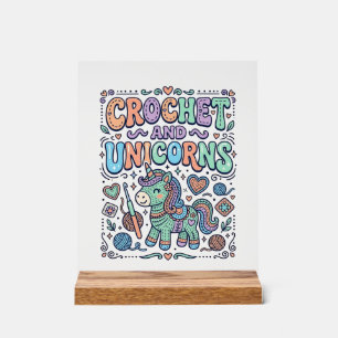Eenhoringhaak en Eenhoring Kawaii Sticker en T-Shi Acryl Bord