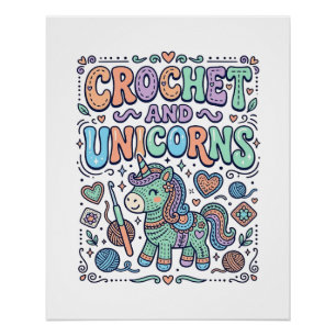 Eenhoringhaak en Eenhoring Kawaii Sticker en T-Shi Perfect Poster