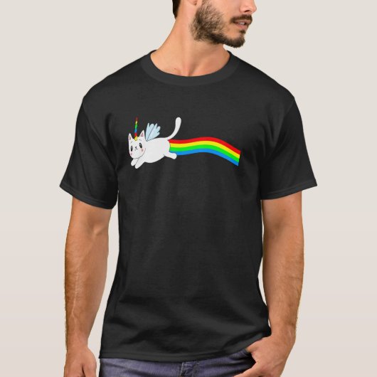 Eenhoringkat Regenboog Kont T-shirt (Voorkant)