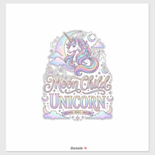 Eenhoringmaan Kind Eenhoring Origineel Zazzle Ontw Sticker
