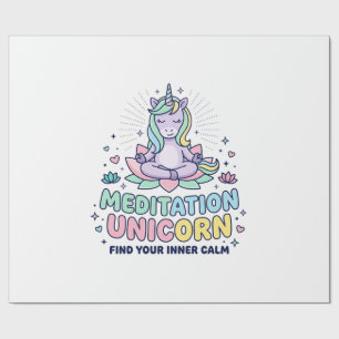 Eenhoringmeditatie Eenhorn Vet Typografie T-shirt Cadeaupapier