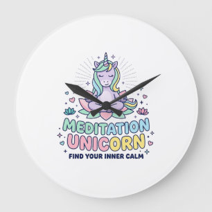 Eenhoringmeditatie Eenhorn Vet Typografie T-shirt Grote Klok