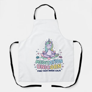 Eenhoringmeditatie Eenhorn Vet Typografie T-shirt Schort