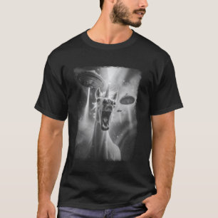 Eenhoringpaard UFO Alien Buitenaards Zelfportret T-shirt