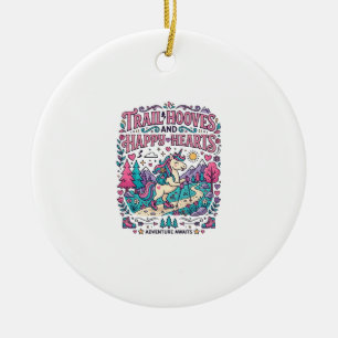 Eenhoringspoor Hoeven en Gelukkige Harten Kleurrij Keramisch Ornament