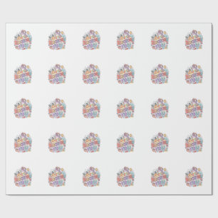Eenhoringstrand Eenhoringstranding Whimsical Witte Cadeaupapier