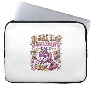 Eenhoringstranddag Eenhornige baby stijlvolle Zazz Laptop Sleeve