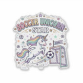 Eenhoringvoetbal Eenhoringster Grappige Vector Ont Sticker (Voorkant)