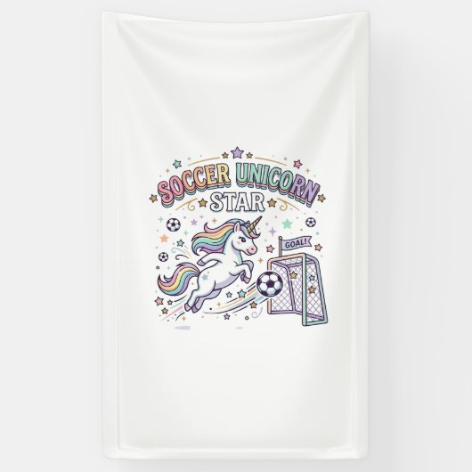 Eenhoringvoetbal Eenhoringster Grappige Vectorontw Spandoek (Verticaal)