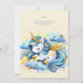 Eenhorn 1e verjaardag (of LEFTFTIJDIG) Groenblauw  Kaart (Achterkant)