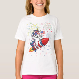 Eenhorn 4 juli patriottische raket en vuurwerk t-shirt