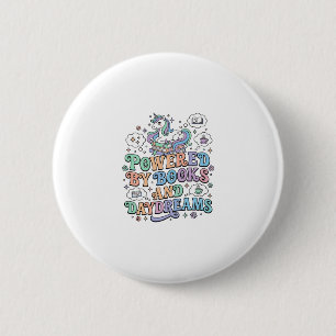 Eenhorn aangedreven door boeken en dagdromen Kawai Ronde Button 5,7 Cm