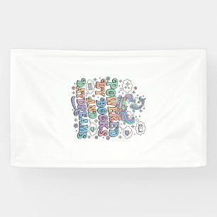 Eenhorn aangedreven door boeken en dagdromen Kawai Spandoek