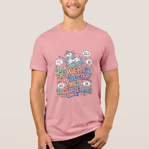 Eenhorn aangedreven door boeken en dagdromen Kawai Tri-Blend Shirt