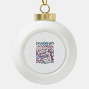 Eenhorn aangedreven door koffie en Eenhorn Magie K Keramische Bal Ornament