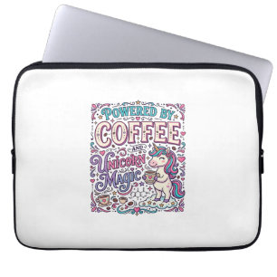 Eenhorn aangedreven door koffie en Eenhorn Magie K Laptop Sleeve