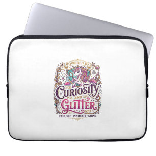 Eenhorn aangedreven door nieuwsgierigheid en glitt laptop sleeve