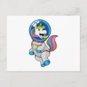 Eenhorn als astronaut in de ruimte briefkaart (Voorkant)