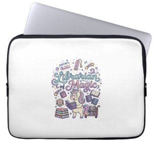 Eenhorn bibliothecaris van magische print kant-en- laptop sleeve