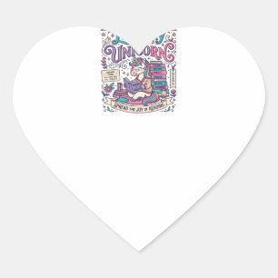 Eenhorn Bibliotheek Eenhorn Kleurig POD Kunstwerk_ Hart Sticker