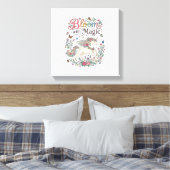 Eenhorn Bloei met Magie Premium Vector Typografie Canvas Afdruk (Insitu (Slaapkamer))