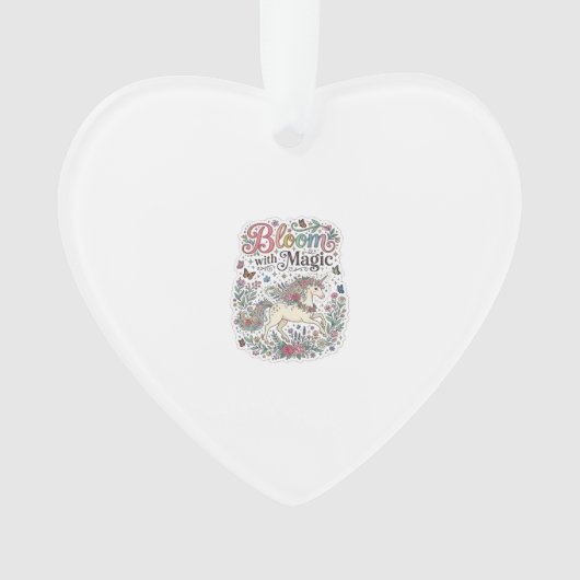 Eenhorn bloem met magische Premium Vector typograf Ornament (voorkant)