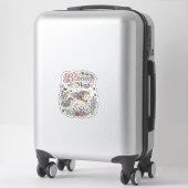 Eenhorn bloem met magische Premium Vector typograf Sticker (Koffer)