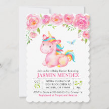 Eenhorn Bloem Roze Meisje Baby Shower Strooi
