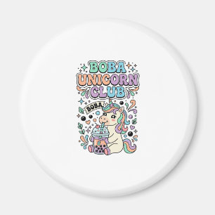Eenhorn Boba Eenhorn Club Kawaii Typografie Ontwer Magneet