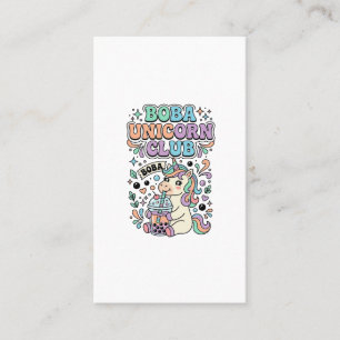 Eenhorn Boba Eenhorn Club Kawaii Typografie Ontwer Visitekaartje