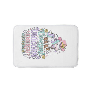 Eenhorn Cowgirl Eenhorn Energie Schattig Pastel Pr Badmat