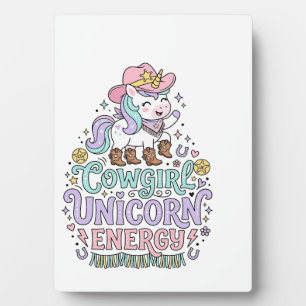 Eenhorn Cowgirl Eenhorn Energie Schattig Pastel Pr Fotoplaat