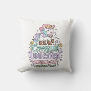Eenhorn Cowgirl Eenhorn Energie Schattig Pastel Pr Kussen