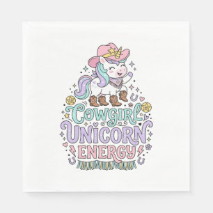 Eenhorn Cowgirl Eenhorn Energie Schattig Pastel Pr Servet